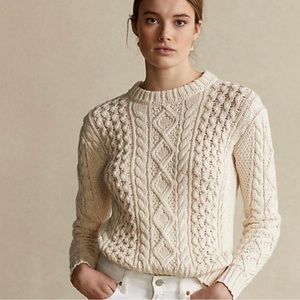 Ralph Lauren Aran cream knit sweater